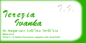 terezia ivanka business card